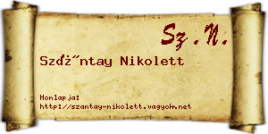 Szántay Nikolett névjegykártya
